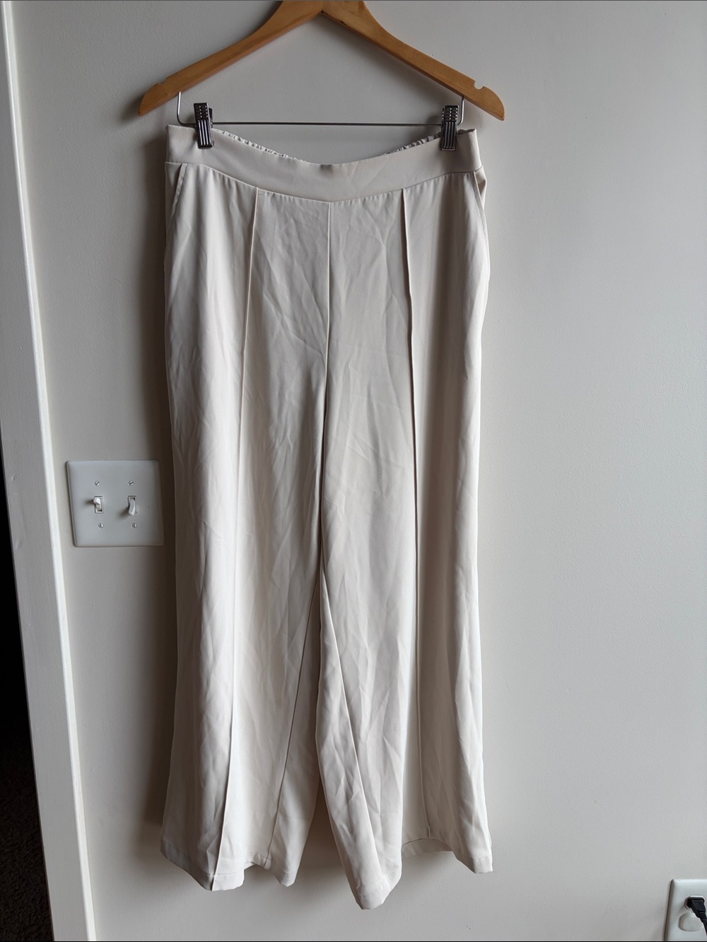 Wide Leg Cream Trousers